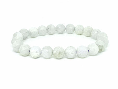 White Rainbow Moonstone Beads Bracelet
