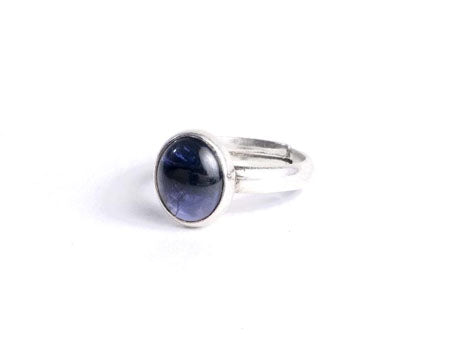 Silver Ring Adustable -Iolite