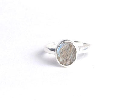 Silver Ring Adustable -Labradorite