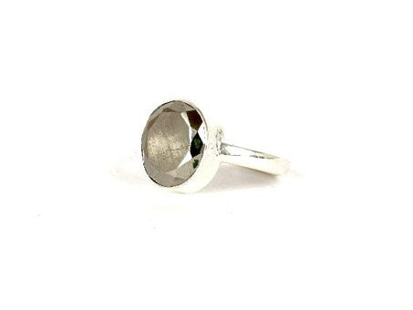 Silver Ring Adustable -Pyrite