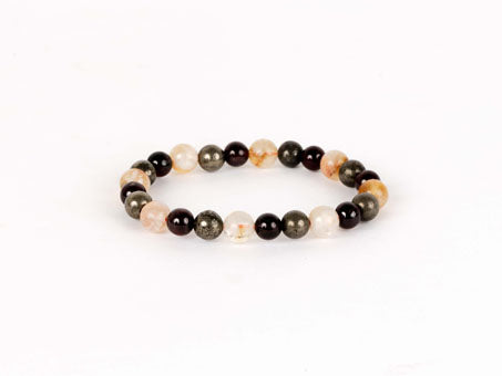 Citrine Garnet Pyrite Beads Bracelet