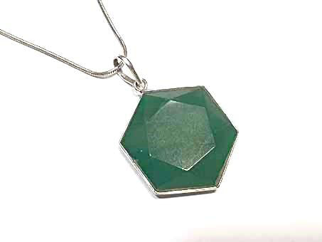 Green Aventurine Star of David Pendant-Silver