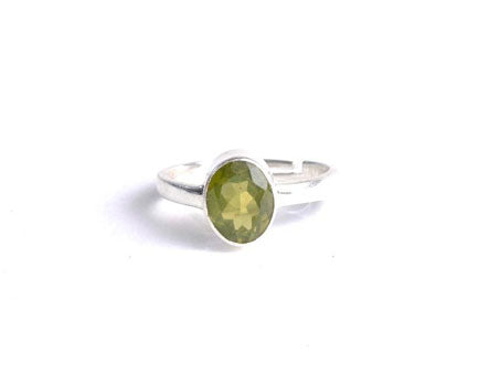 Silver Ring Adustable -Peridot